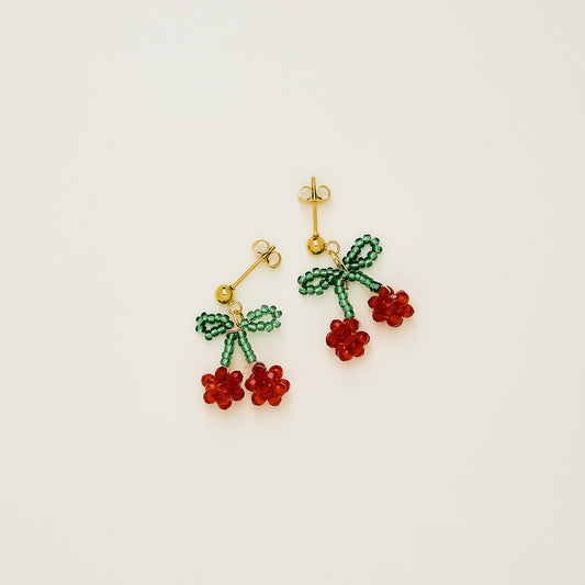 Cherry Bead Earrings