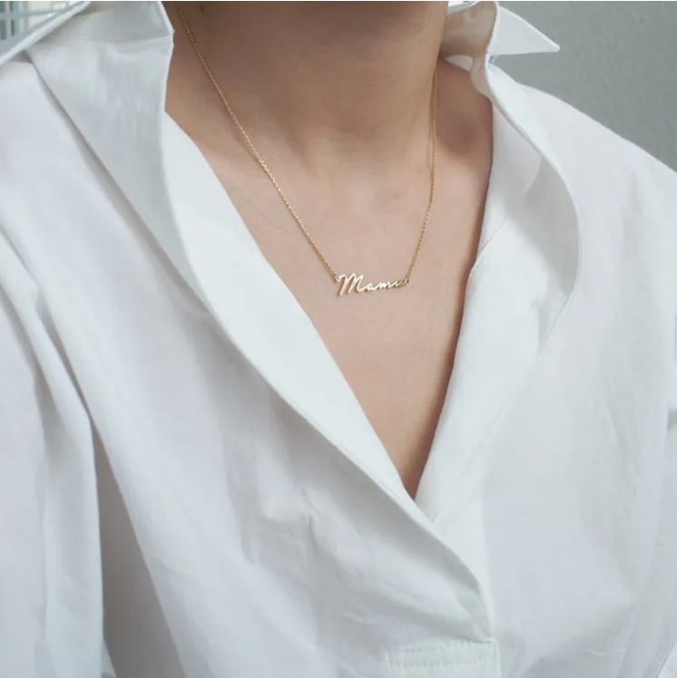Mama Script Necklace