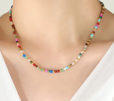 90s Colourful Beaded Necklace - Lovisa