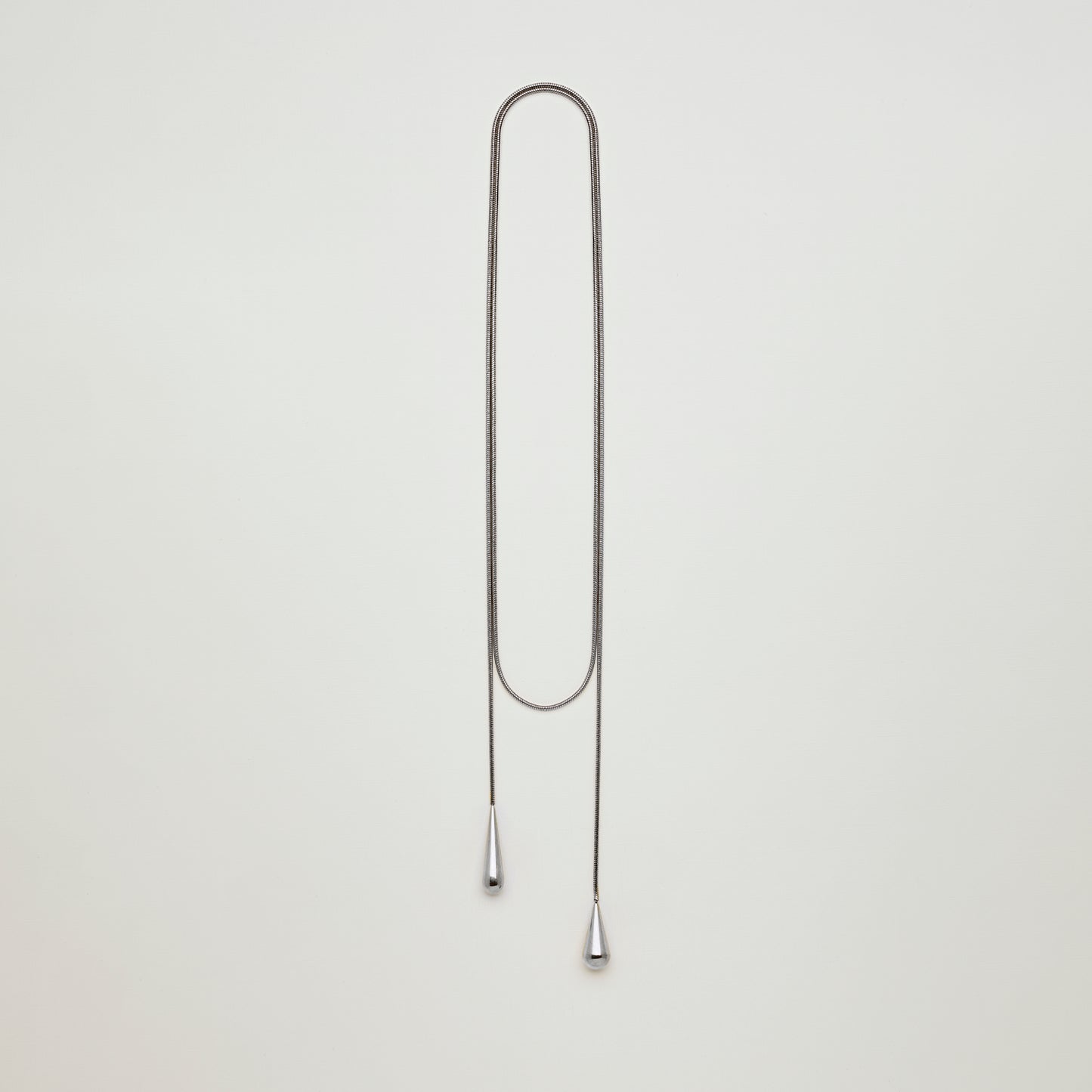 Wrap Cord Necklace In Silver