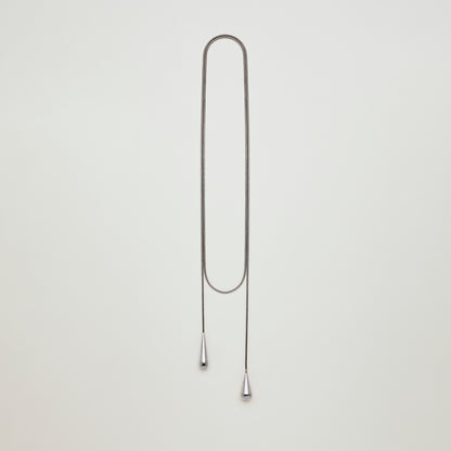 Wrap Cord Necklace In Silver