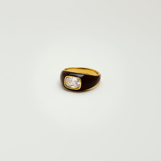 Chocolate Glaze Dome Ring