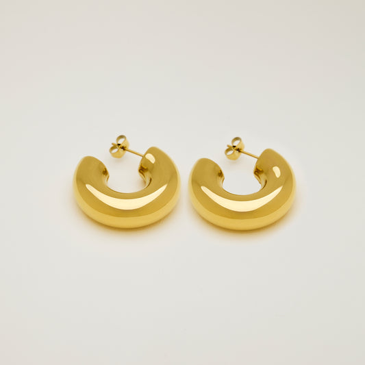 Chunky Hoop Stud in Gold