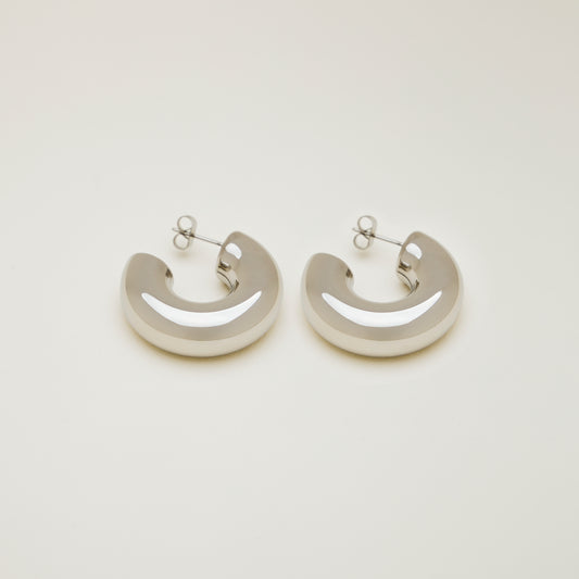 Chunky Hoop Stud in Silver
