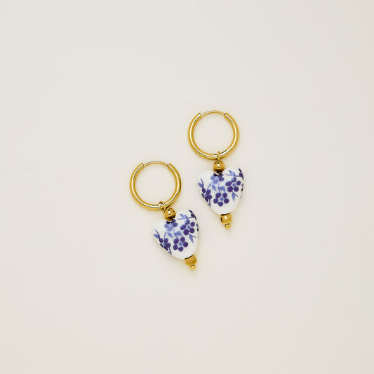 Delft Heart Earrings