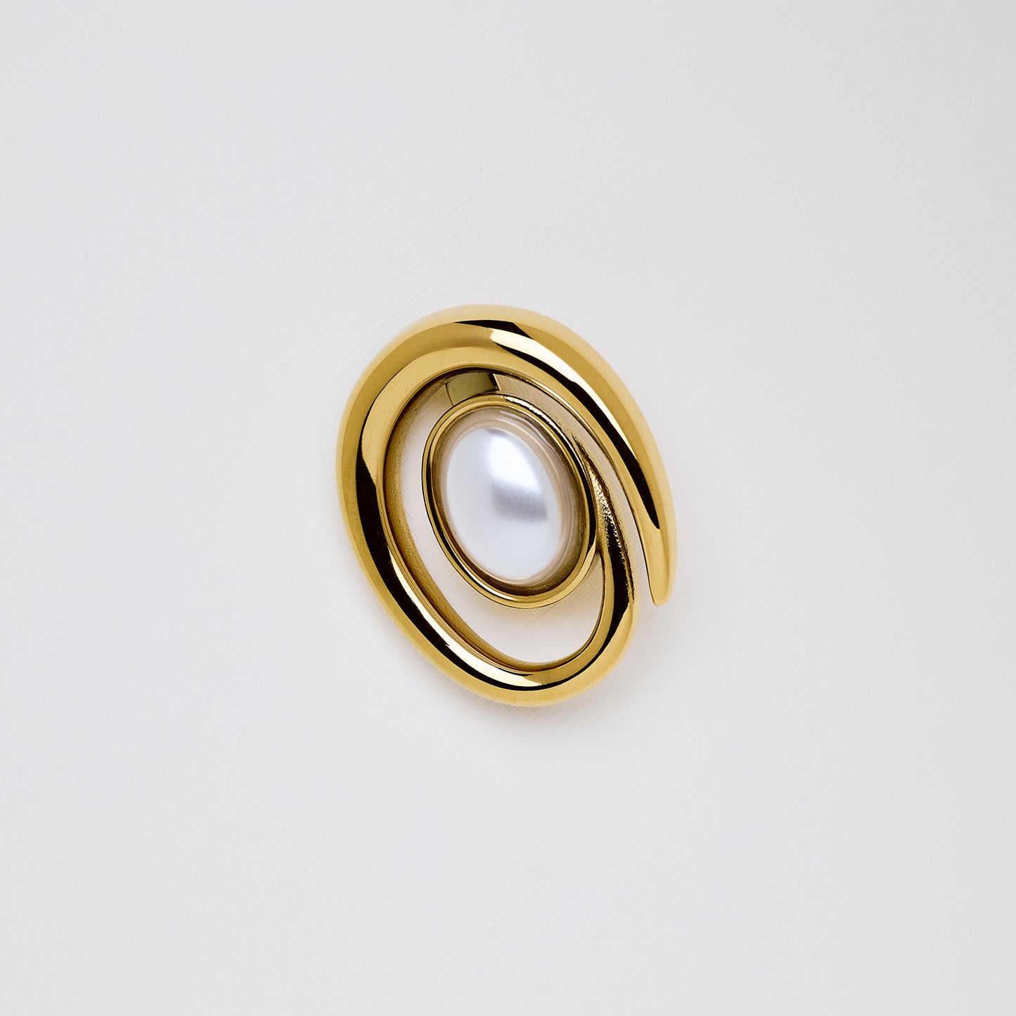 Spiral Pearl Brooch