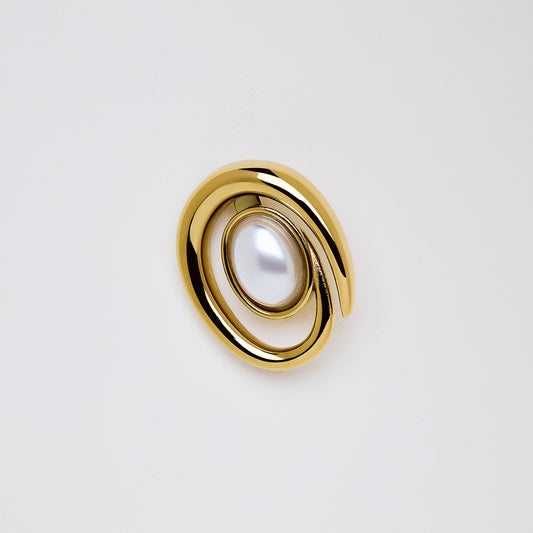 Spiral Pearl Brooch